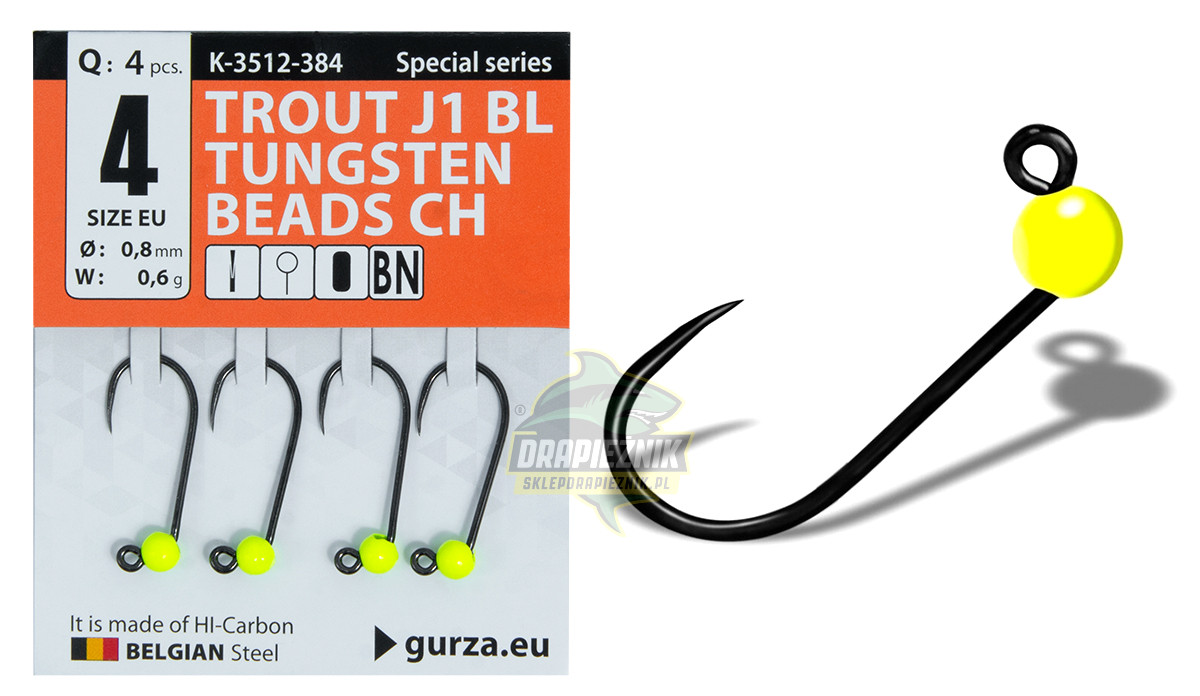 Gurza Trout Tungsten Beads J1 CHARTREUSE