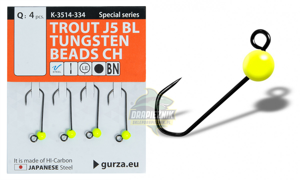 Gurza Trout Tungsten Beads J5 CHARTREUSE