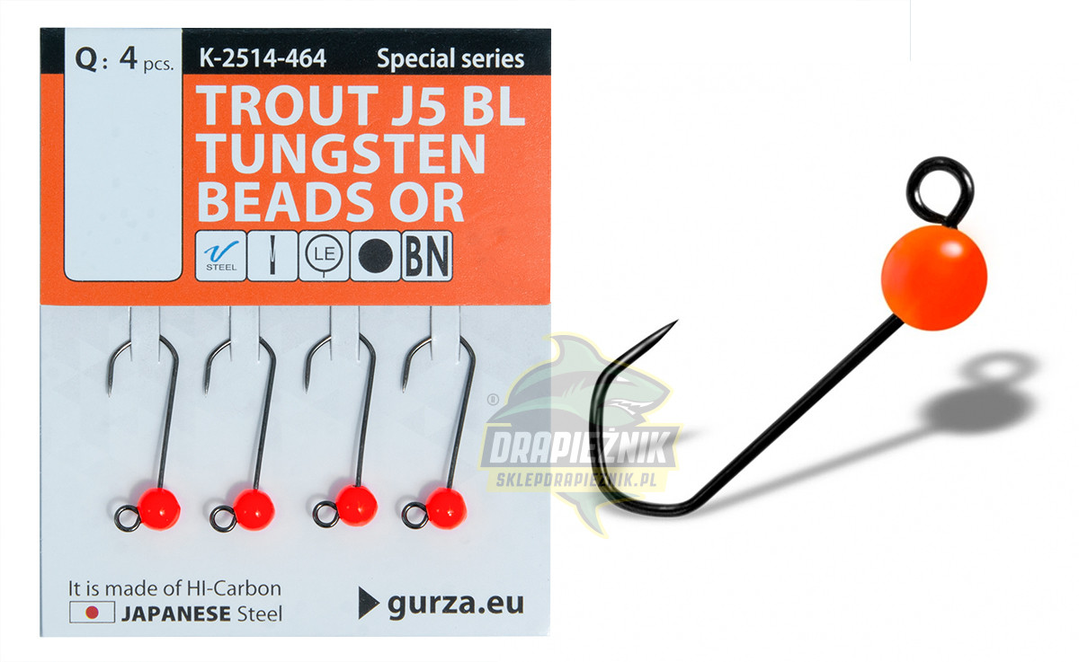Gurza Trout Tungsten Beads J5 ORANGE
